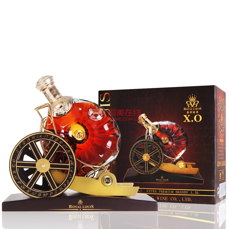 购酒网 皇家路易 白兰地 xo 皇家酒炮 礼盒装1500ml 进口洋酒图片展示