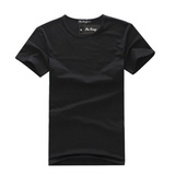男式T恤 短袖透气衬衫 韩版修身纯棉商务休闲风格男装(88黑色 M)