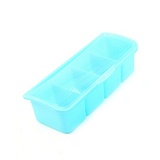 家英 透明翻盖式4格调料盒带勺子--A295-1蓝色（EC2102）