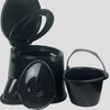 耀点100 现代简约卫浴用品 马桶清洁刷/马桶垫/洁厕灵/移动马桶 (加厚移动马桶黑色YL1105 )