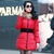 2015新款冬装韩版修身加厚中长款羽绒棉服大毛领棉衣棉袄女装2606(红色 XL)