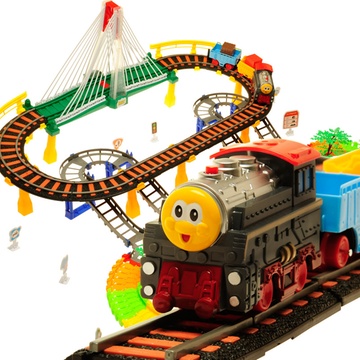 奋铭轨道车大型轨道车玩具小火车轨道火车套装儿童和谐号软轨玩具超值