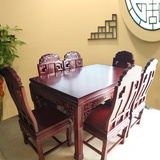 红木家具红木餐桌品牌实木餐桌六人位长方形饭桌非洲红花梨木