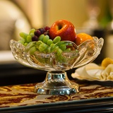 欧瑞雅 新中式现代简约大号水果盘 时尚创意客厅茶几高档玻璃果盆 干果盒