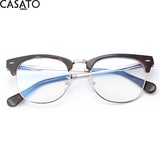卡莎度(CASATO) 男女款眼镜架平光镜 近视眼镜框可配镜片(玳瑁色)