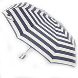 全自动晴雨伞创意海军条纹折叠伞三折伞铅笔伞(藏青 自动)