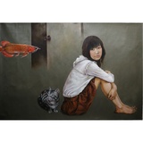 苏朋《忧郁的童话》布面油画130x100cm