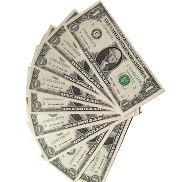 美国美元钱币一美元十连号外国纸币外币1美元f