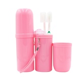 牙膏牙刷杯 糖果色收纳杯洗漱杯 便携式牙刷杯套装粉(粉红 单筒)