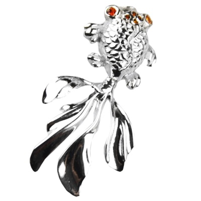 悦人(joyu)925银金鱼吊坠金鱼(赠项链)【图片 价格 品牌 报价】 -国美